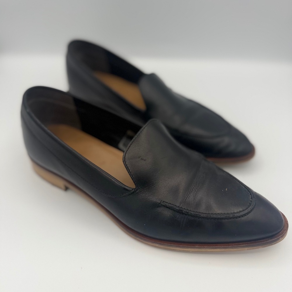 Everlane Modern Loafer Womens 10.5 Black Italian Leather Minimalist Capsule Flat